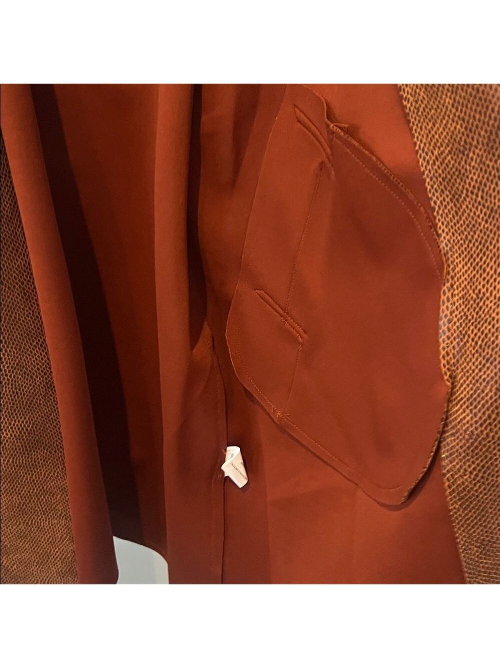 Solitaire Anthropologie nwt suede Textured Brown snakeskin Jacket trenchcoat S - Picture 10 of 13